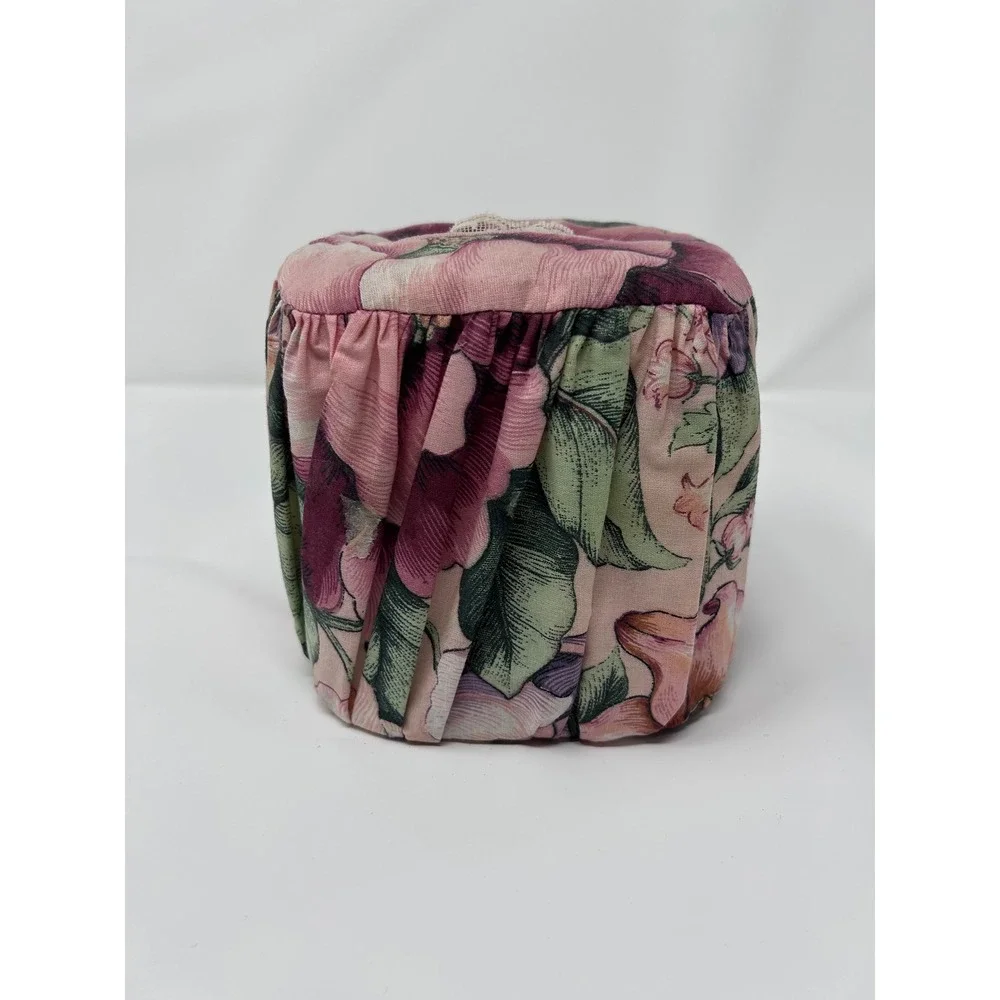 Vintage Floral Fabric Facial Tissue Box Holder Cover‎ Cottagecore Lace Accent